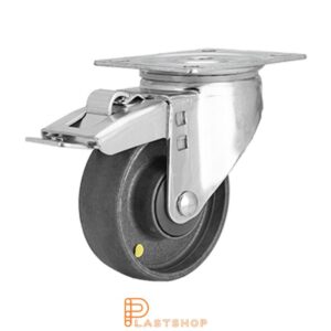 Bromsat länkhjul BP-ESD PA6 100/132, 170 kg, KL, grå bana