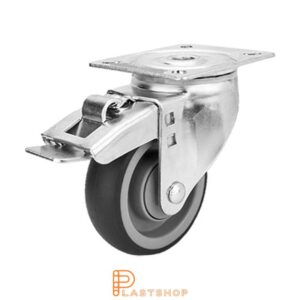 Bromsat länkhjul BP PP/TPE 100/132, 100 kg, KL, grå bana