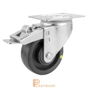 Bromsat länkhjul BP-ESD PA6/PUR 100/132, 200 kg, KL, grå bana