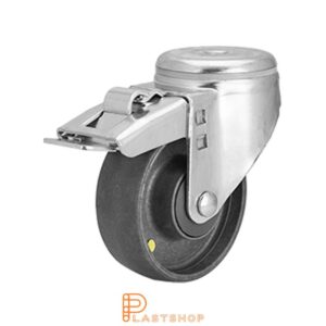 Bromsat länkhjul BC-ESD PA6 125/157, 170 kg, KL, grå bana