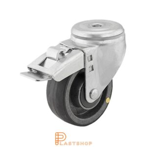 Bromsat länkhjul BC-ESD PA6/PUR 125/157, 200 kg, KL, grå bana