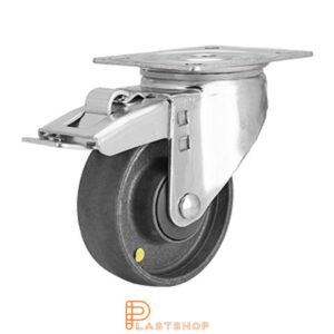 Bromsat länkhjul BP-ESD PA6 125/157, 170 kg, KL, grå bana