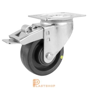Bromsat länkhjul BP-ESD PA6/PUR 125/157, 200 kg, KL, grå bana