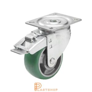 Länkhjul LP ALU/ElastoPUR 125/157, 200 kg, DKL, grön bana