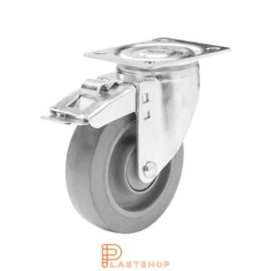 Länkhjul LP PA6/ElastoGum 125/157, 225 kg, KL, grå bana