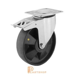 Bromsat länkhjul BP-ESD PA6 200/235, 350 kg, DKL, grå bana