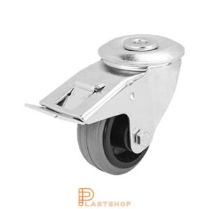 Bromsat länkhjul BC PP/Gummi 80/108, 50 kg, RL, grå bana