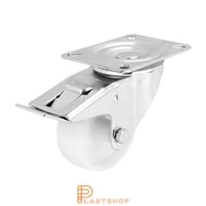 Bromsat länkhjul BP PA6 80/108, 150 kg, GL, vit bana