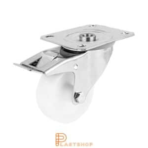 Bromsat länkhjul BP-RF PA6 80/108, 150 kg, GL, vit bana