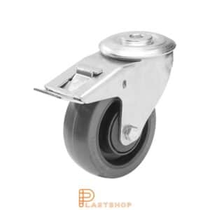 Bromsat länkhjul BC PA6/PUR 100/128, 180 kg, KL, grå bana