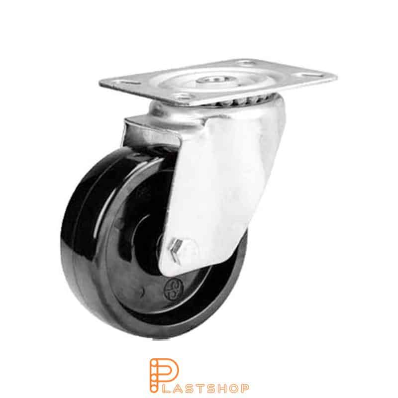 Länkhjul LP fenolplast 100/128, 140 kg, GL, svart bana