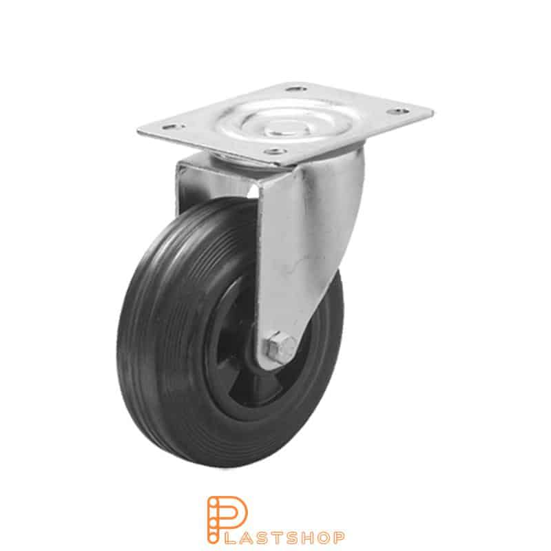 Länkhjul LP PP/Gummi 100/128, 70 kg, RL, svart bana