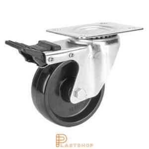 Bromsat länkhjul BP fenolplast 100/128, 160 kg, GL, svart bana