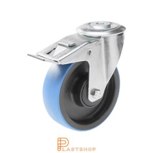 Bromsat länkhjul BC PA6/PUR 125/155, 180 kg, KL, blå bana