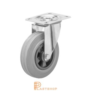 Länkhjul LP-RF PP/Gummi 125/155, 100 kg, GL, grå bana