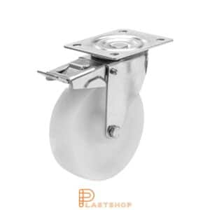 Bromsat länkhjul BP-RF PA6 125/155, 200 kg, GL, vit bana