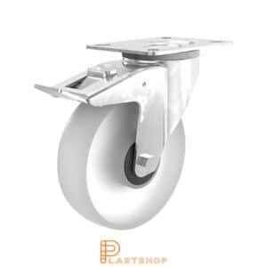 Bromsat länkhjul BP PA6 125/155, 180 kg, KL, naturfärgad bana