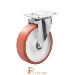 Länkhjul LP PA6/PUR 125/163, 400 kg, DKL, röd bana