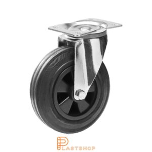 Länkhjul LP PP/Gummi 160/200, 135 kg, RL, svart bana