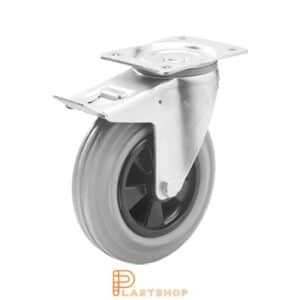Bromsat länkhjul BP PP/Gummi 160/200, 135 kg, RL, grå bana