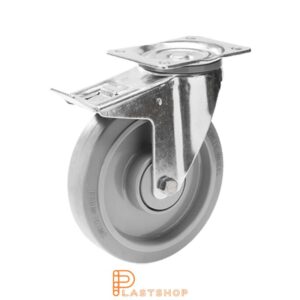 Bromsat länkhjul BP-RF PA6/ElastoGum 160/200, 350 kg, DKL, grå bana
