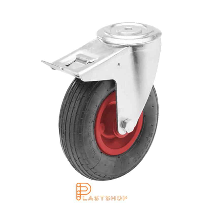 Bromsat länkhjul BC PP/LG 200/235, 60 kg, RL, röd bana