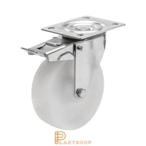 Bromsat länkhjul BP-RF PA6 200/240, 400 kg, GL, vit bana