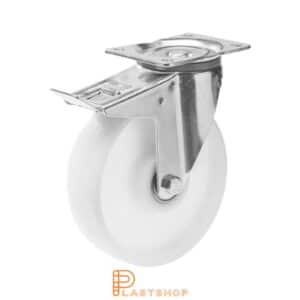 Bromsat länkhjul BP PA6 200/240, 400 kg, DKL, naturfärgad bana