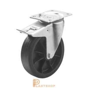 Bromsat länkhjul BP PP/ReGum 200/240, 120 kg, GL, svart bana