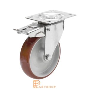Bromsat länkhjul BP-RF PA6/PUR 200/240, 380 kg, GL, röd bana