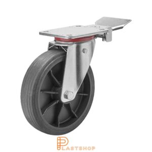 Bromsat länkhjul BP PP/ReGum 200/237, 120 kg, GL, svart bana