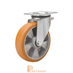 Länkhjul LP ALU/ElastoPUR 100/140, 400 kg, DKL, brun bana