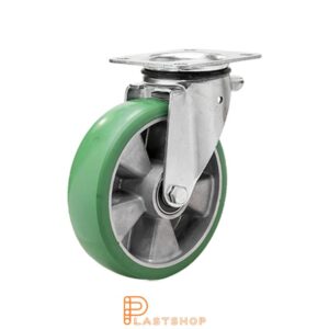 Länkhjul LP ALU/ElastoPUR 100/140, 350 kg, DKL, grön bana