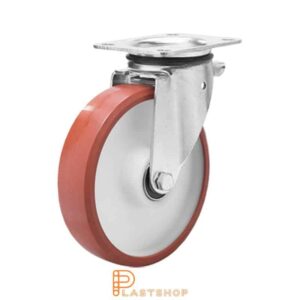 Länkhjul LP PA6/PUR 200/239, 400 kg, DKL, röd bana