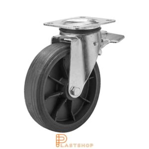 Bromsat länkhjul BP PP/ReGum 200/239, 120 kg, GL, svart bana