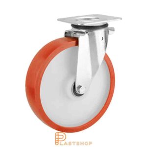 Länkhjul LP PA6/PUR 250/290, 400 kg, DKL, röd bana