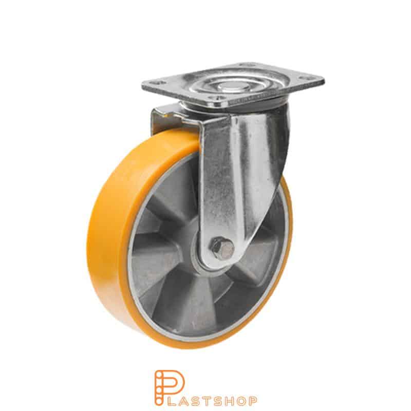 Länkhjul LP ALU/PUR 100/142, 400 kg, DKL, orange bana