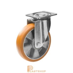 Länkhjul LP ALU/ElastoPUR 100/142, 400 kg, DKL, brun bana