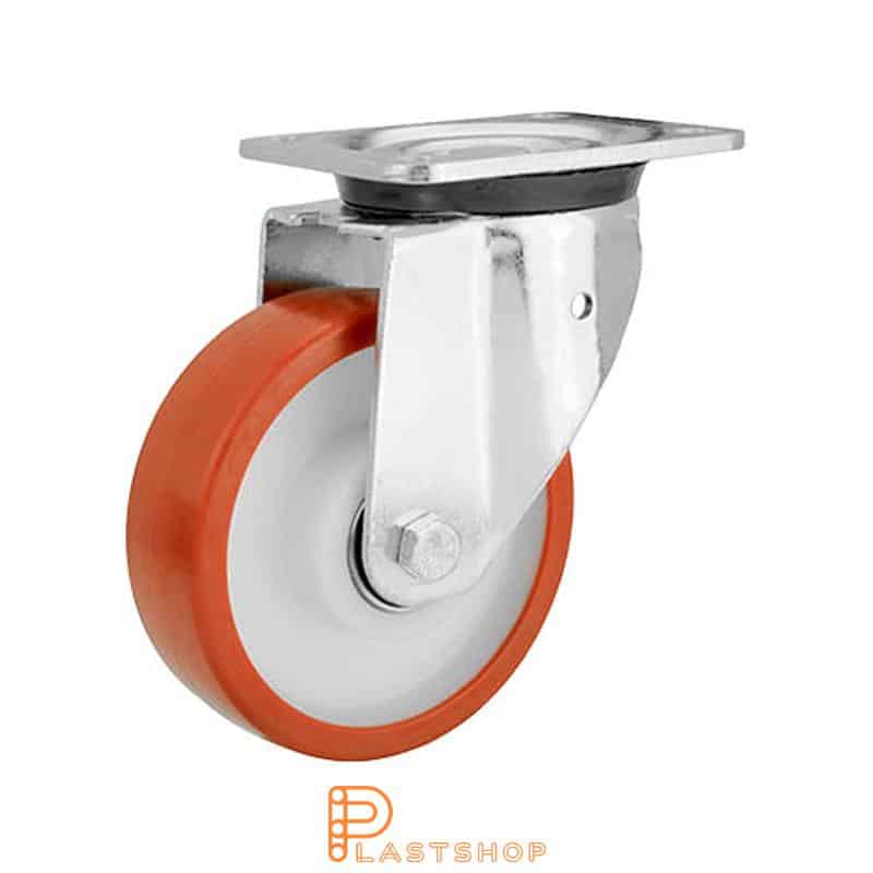 Länkhjul LP PA6/PUR 150/194, 600 kg, DKL, röd bana