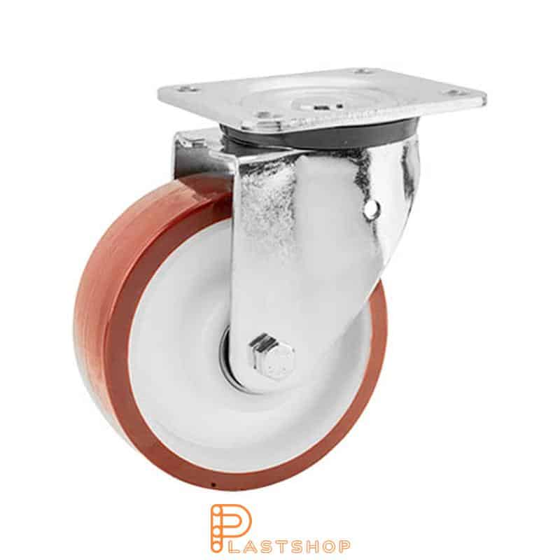 Länkhjul LP PA6/PUR 160/199, 400 kg, DKL, röd bana