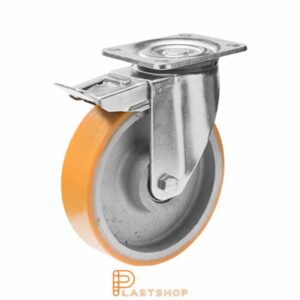 Bromsat länkhjul BP GJ/PUR 200/239, 800 kg, DKL, orange bana