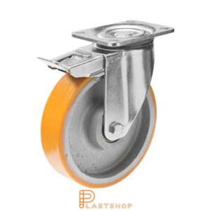 Bromsat länkhjul BP GJ/PUR 250/292, 800 kg, DKL, orange bana