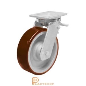 Bromsat länkhjul BP GJ/PUR 150/212, 1050 kg, DKL, orange bana