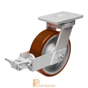 Bromsat länkhjul BP GJ/PUR 150/212, 1000 kg, DKL, orange bana