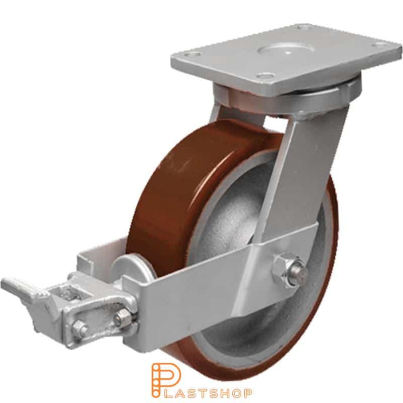 Bromsat länkhjul BP GJ/PUR 400/475, 2500 kg, DKL, orange bana