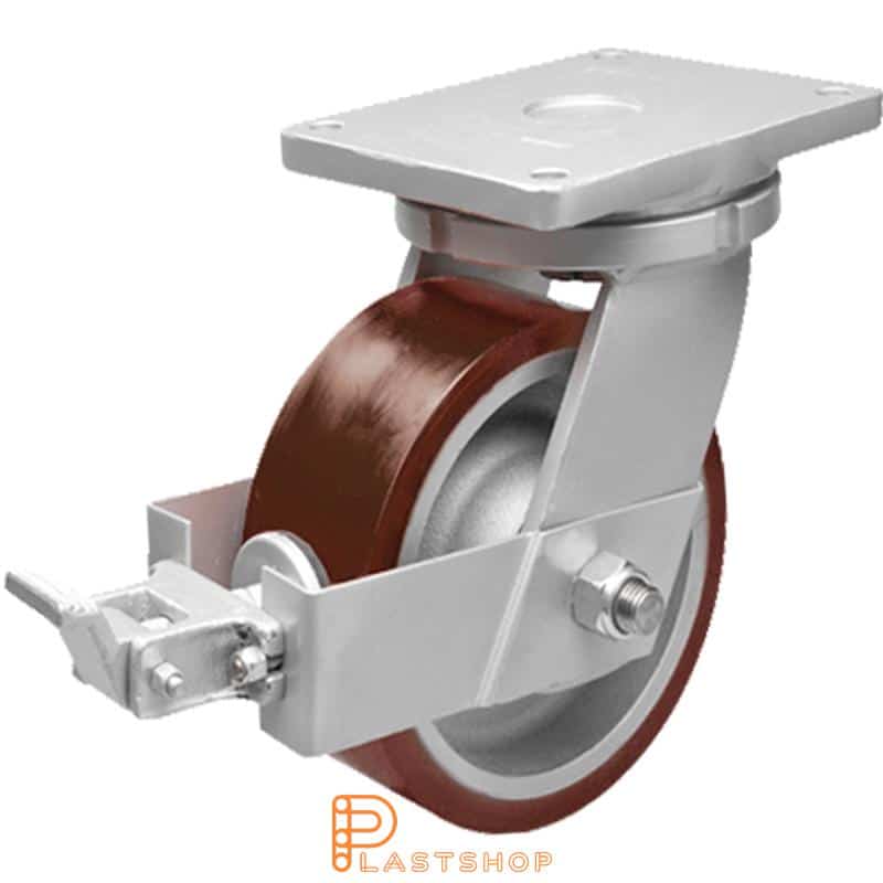 Bromsat länkhjul BP GJ/PUR 400/495, 3500 kg, DKL, röd bana
