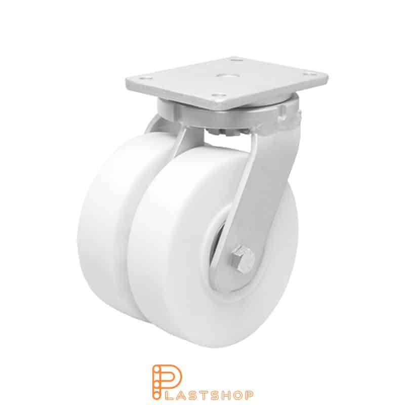 Länkhjul LP-D PA6 G 125/185, 2500 kg, DKL, vit bana