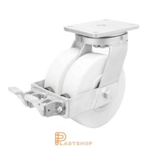 Bromsat länkhjul BP-D PA6 G 150/212, 3000 kg, DKL, vit bana