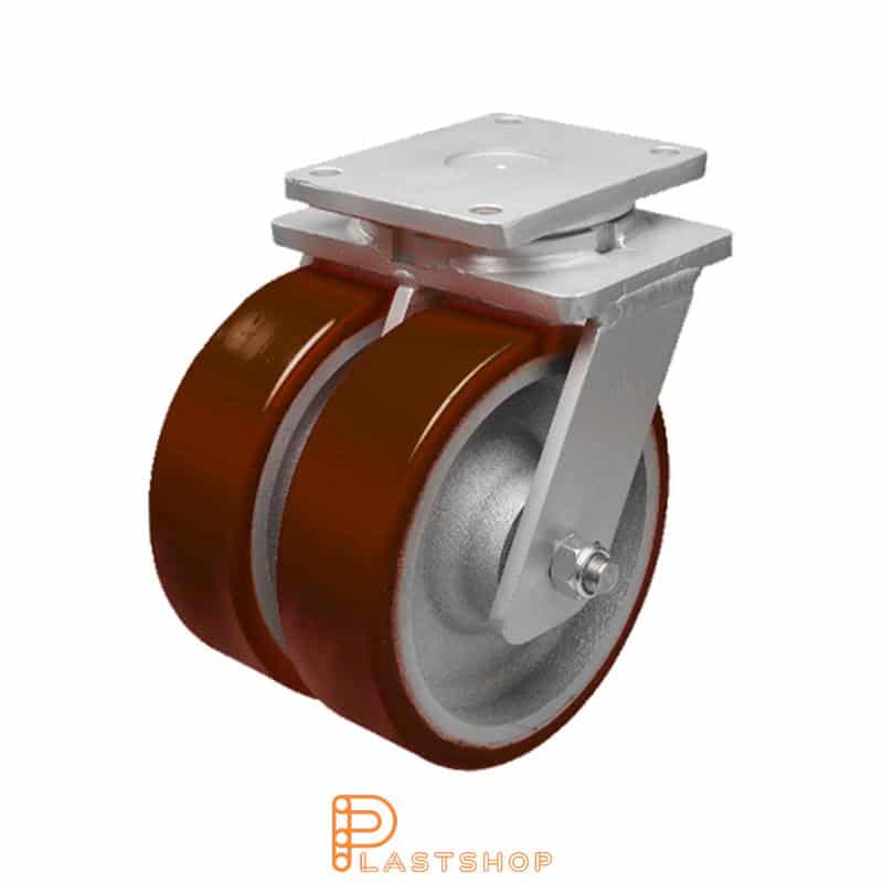 Länkhjul LP-D GJ/PUR 150/212, 1900 kg, DKL, röd bana