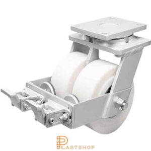 Bromsat länkhjul BP-D PA6 G 200/264, 5000 kg, DKL, vit bana